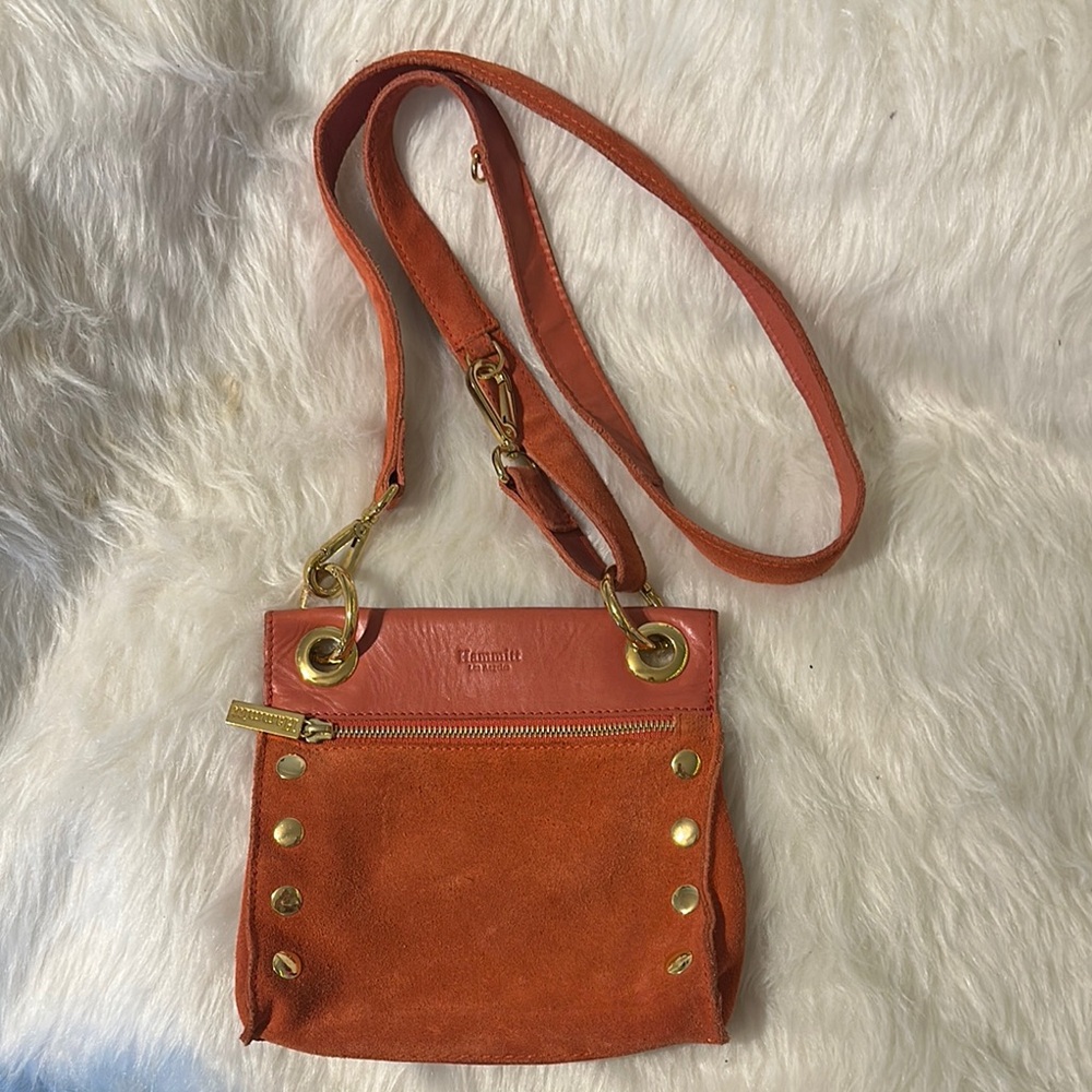 Hammett Orange Suede Crossbody Bag